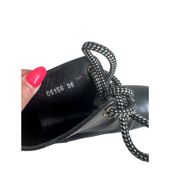 OPENING CEREMONY Black Leathern Platform Boots Size 6 / 36 - Picture 4 of 10